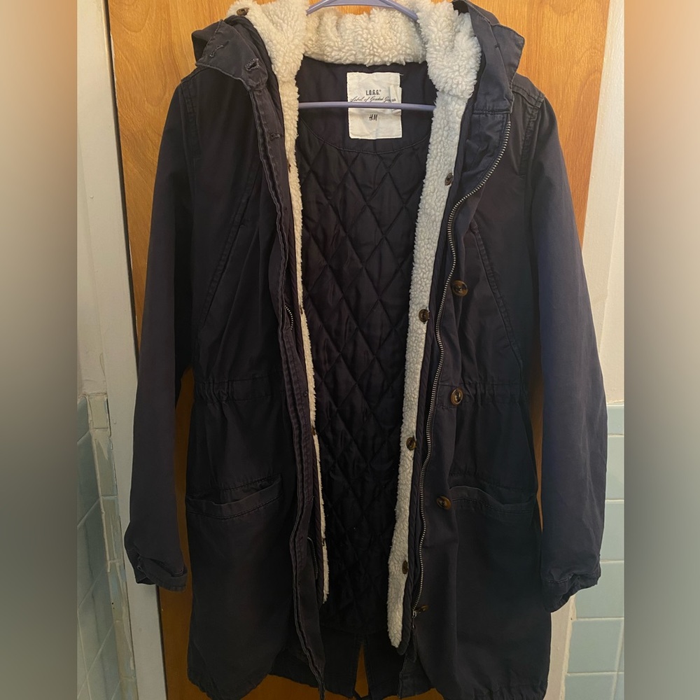 H&M L.O.G.G. Jacket/Coat - navy blue size 6